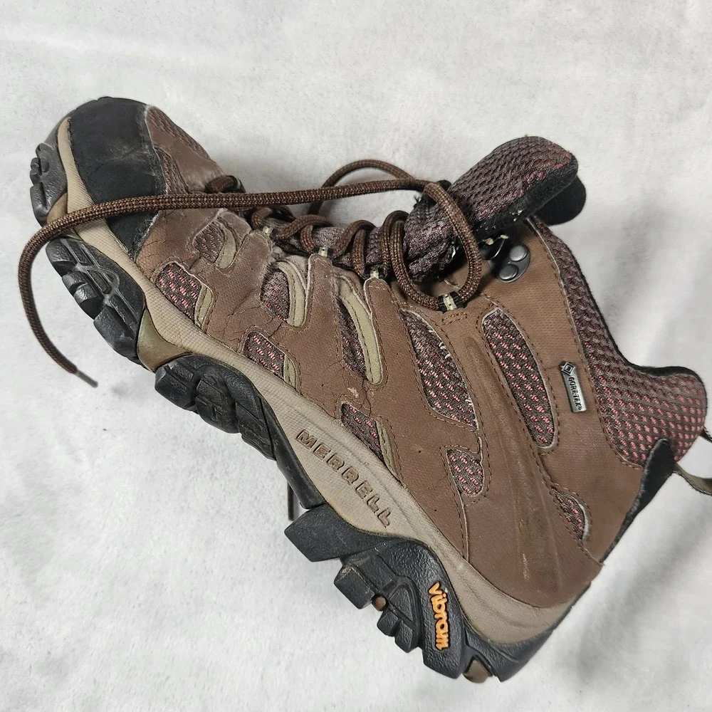 Merrell Men Moab 3 Dark Earth‎ Waterproof Hiking Shoes High Top Mens Size 9